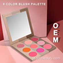 Busher de creme de cores por atacado 9 colorido blush personalizado